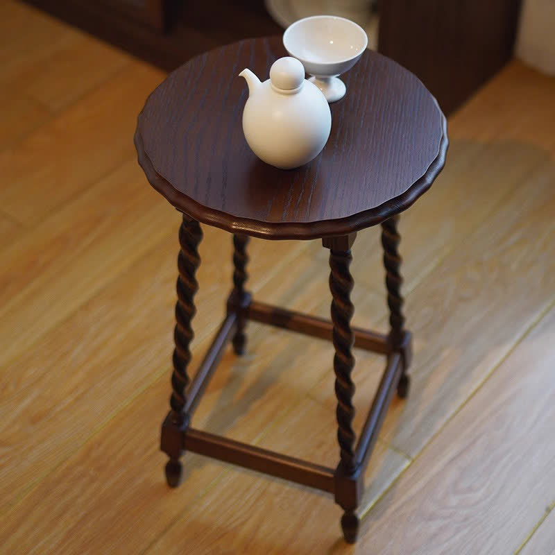 Retro Solid Wood Four Legs Side Table