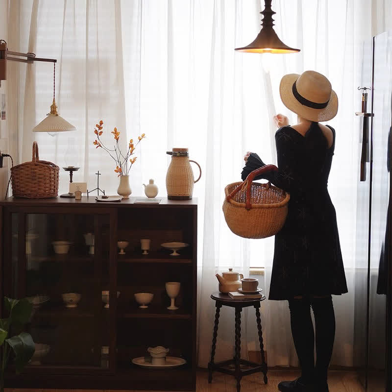 Retro Solid Wood Four Legs Side Table