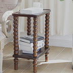 Retro Solid Wood Rectangular Side Table - image 2