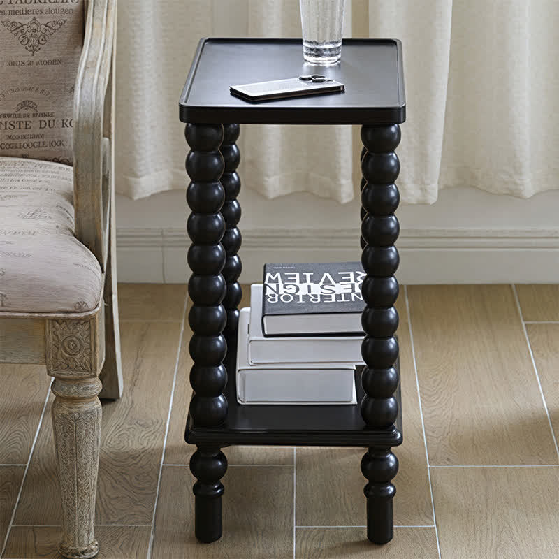 Retro Solid Wood Rectangular Side Table - image 4