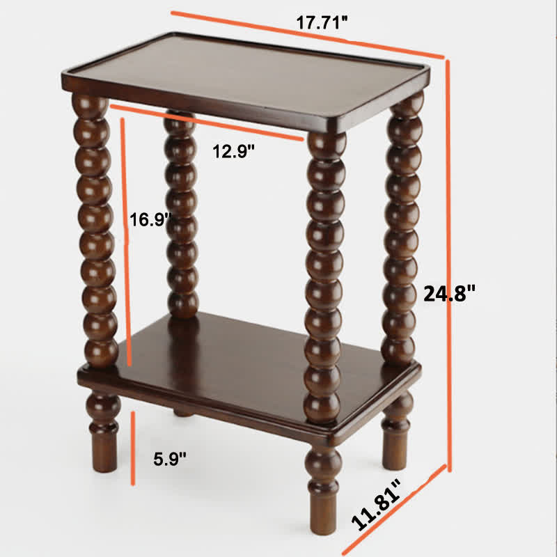 Retro Solid Wood Rectangular Side Table