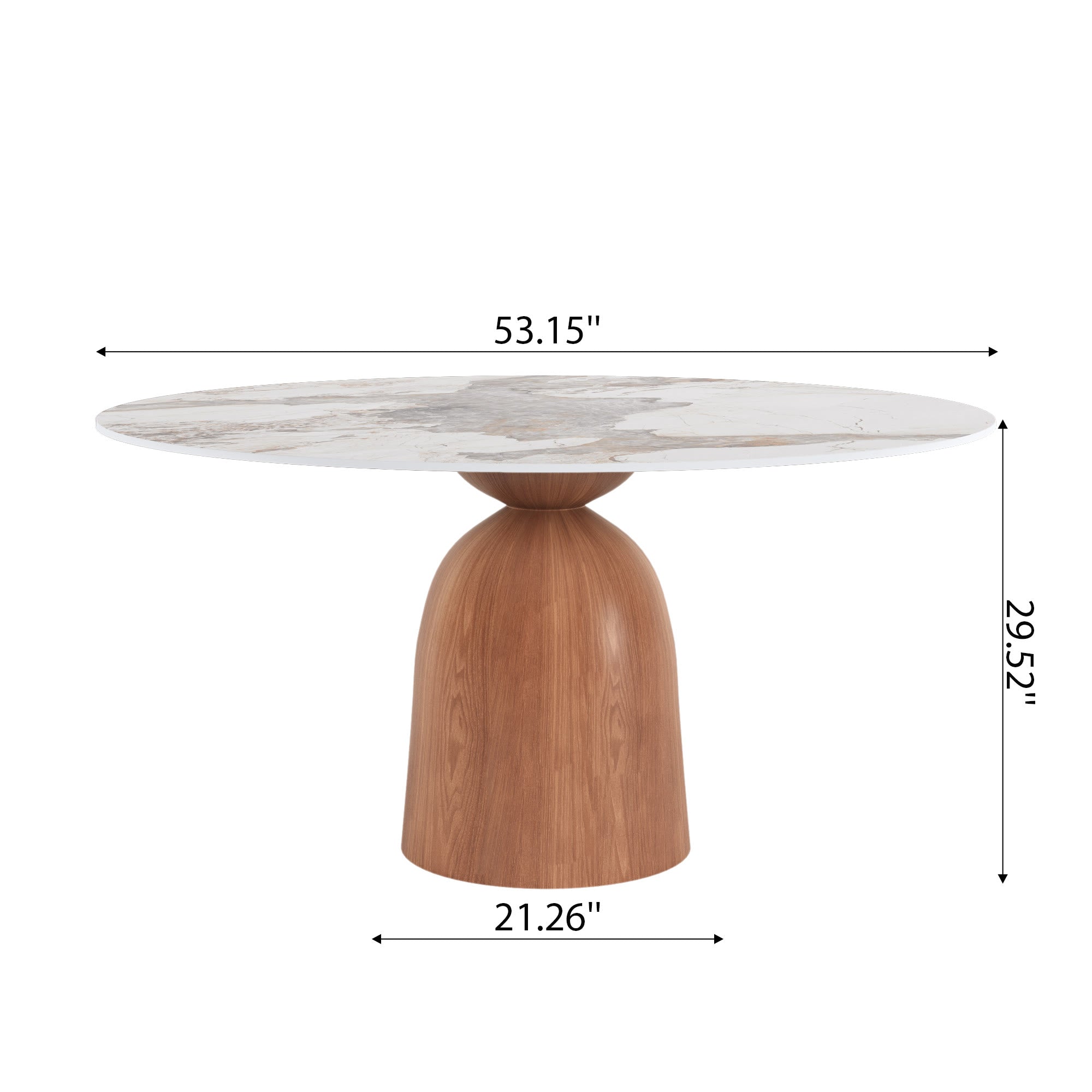 5-piece Mid-century Round Dining Table With Bucket Base With Beige Leather Dining Chairs - image 13
