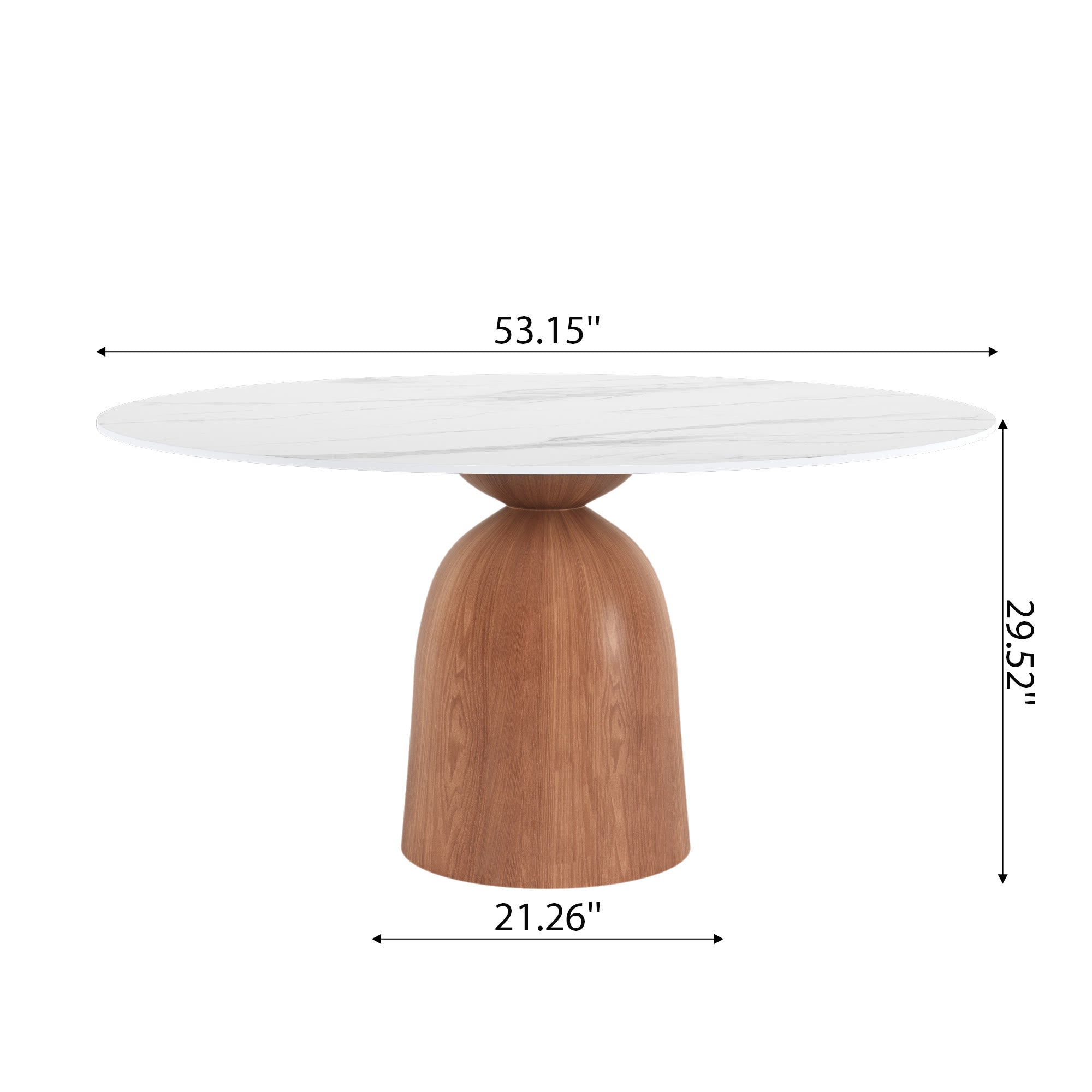 5-piece Mid-century Round Dining Table With Bucket Base With Beige Leather Dining Chairs - image 16