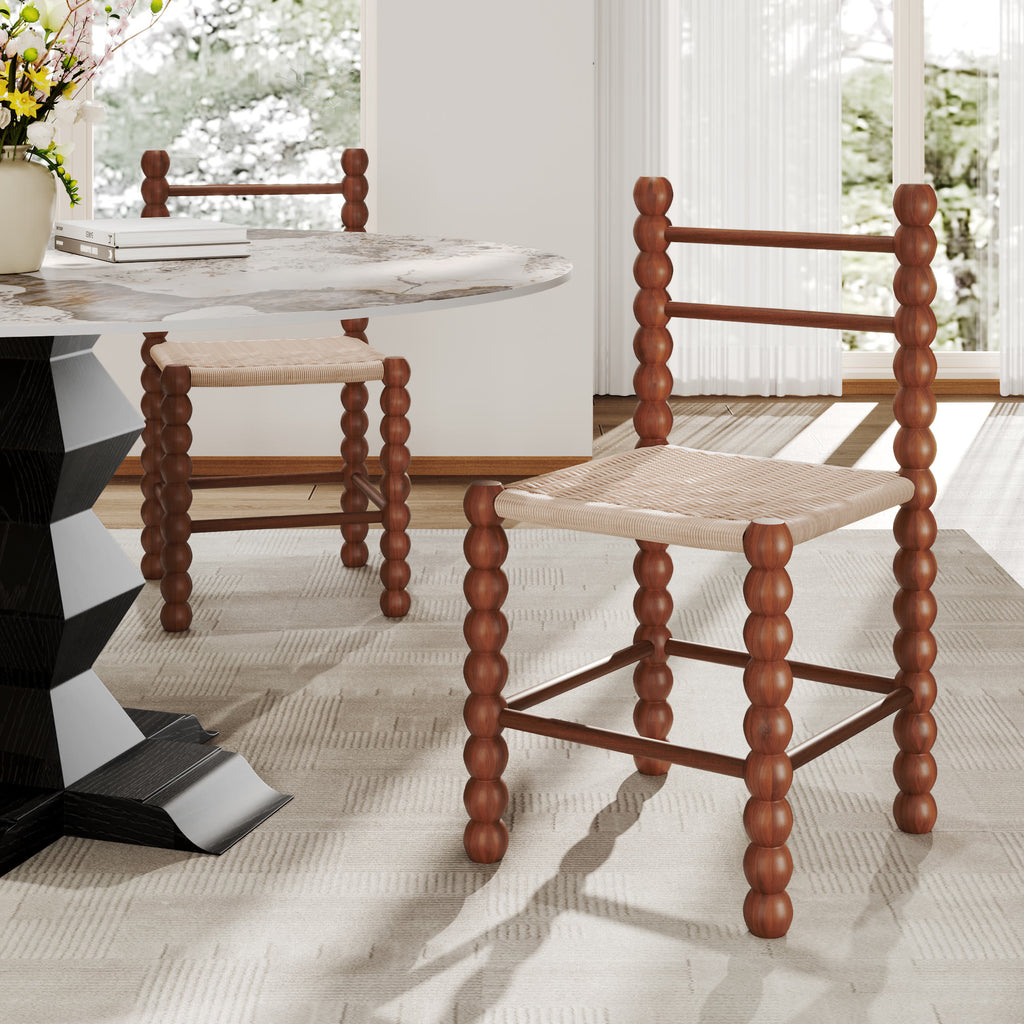 Dining Room Rattan Gourd Legs Chairs - image 3