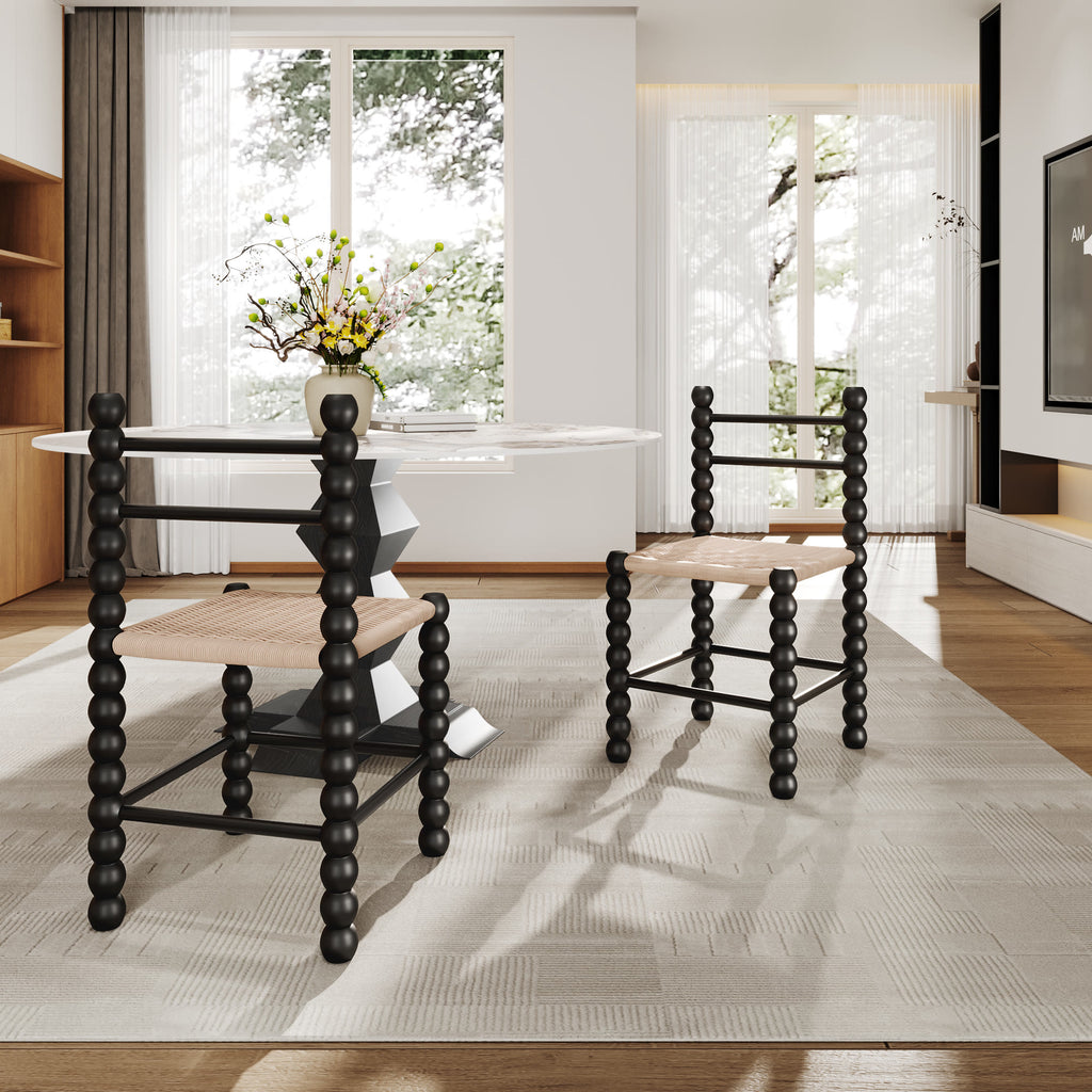 Dining Room Rattan Gourd Legs Chairs - image 8