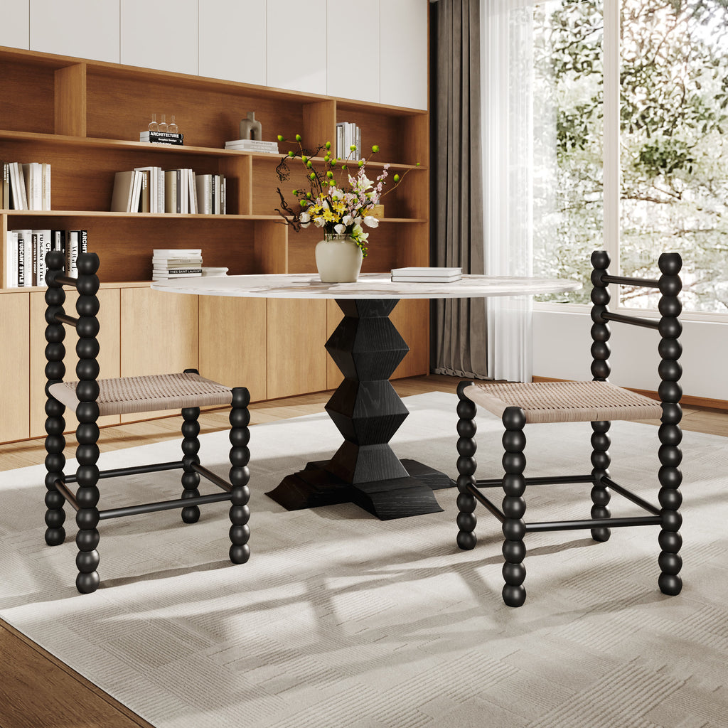Dining Room Rattan Gourd Legs Chairs - image 9