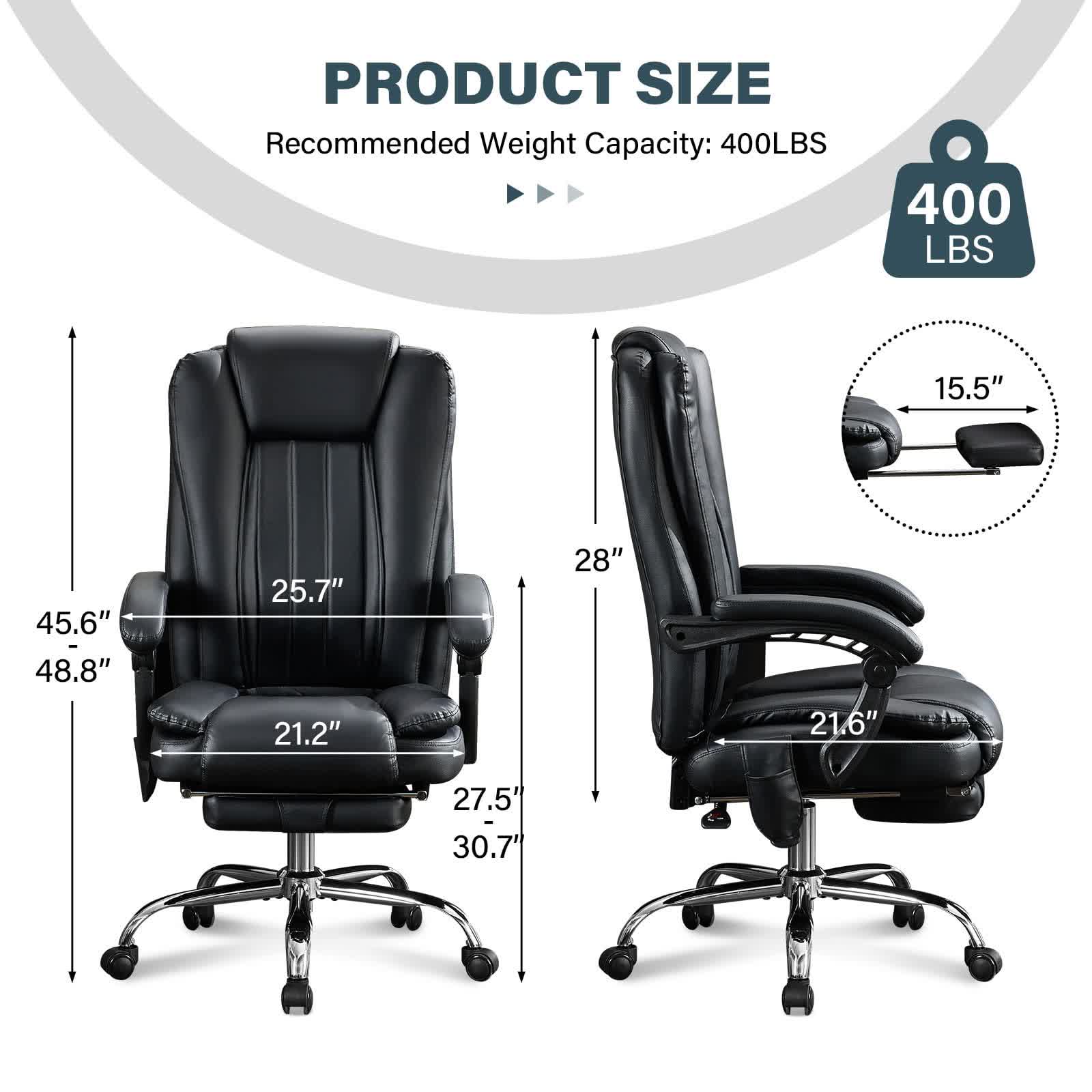 Leather Reclining Massage Office Chair  - image 6