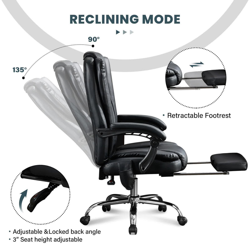 Leather Reclining Massage Office Chair