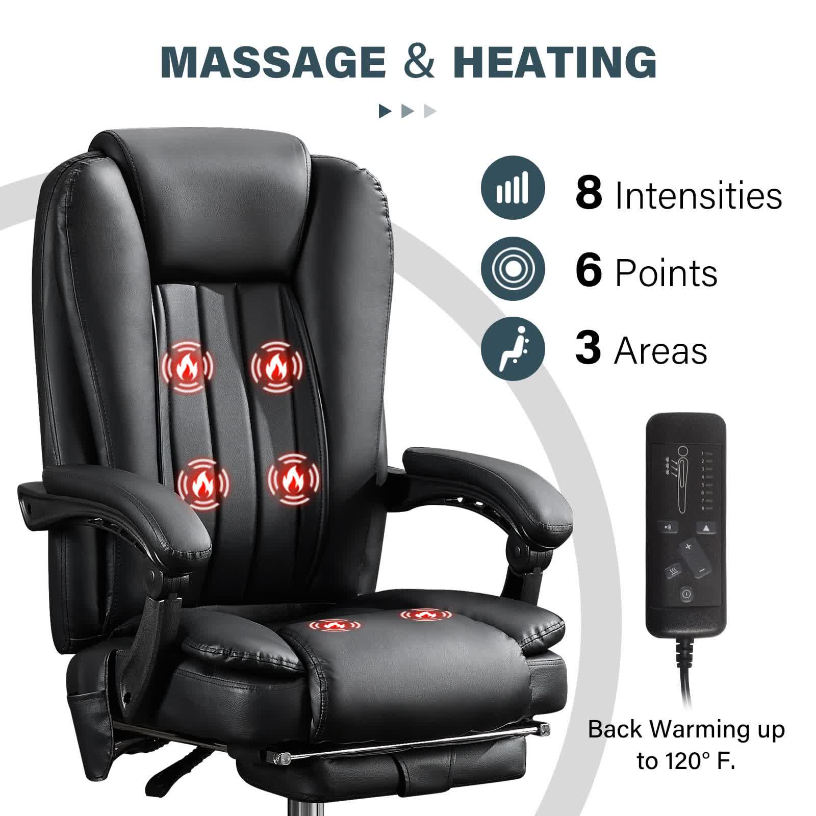 Leather Reclining Massage Office Chair