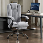 Leather Reclining Massage Office Chair  - Grey+Textile - 25.80"W x 26.20"L x 47.20"H - image 7