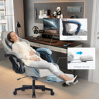 Reclining Ergonomically Adjustable Office Chair - Grey - 26.38"W x 19.29"L x 51.57"H - image 0