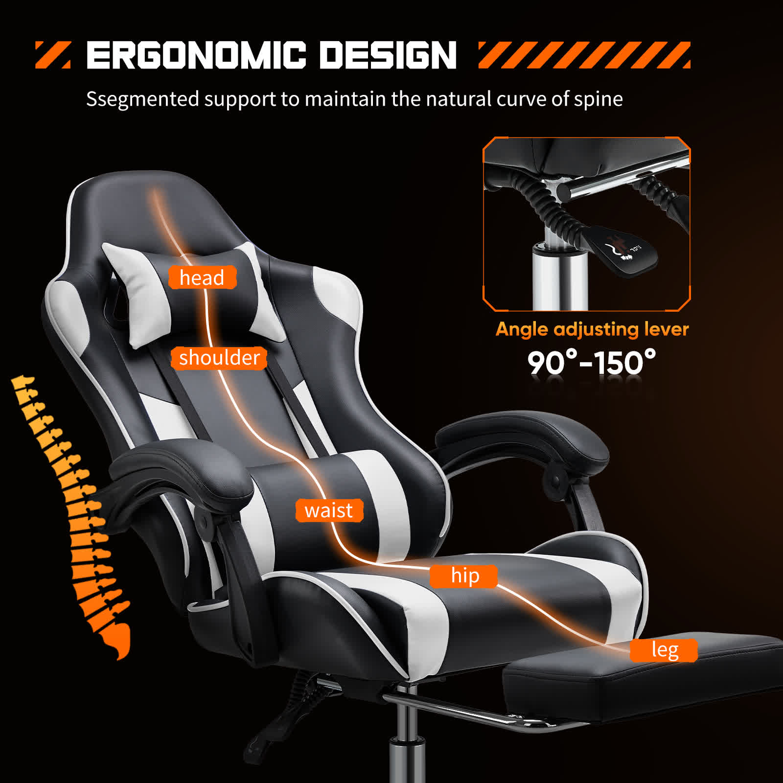 Swivel Ergonomic PU Leather Recliner - image 10