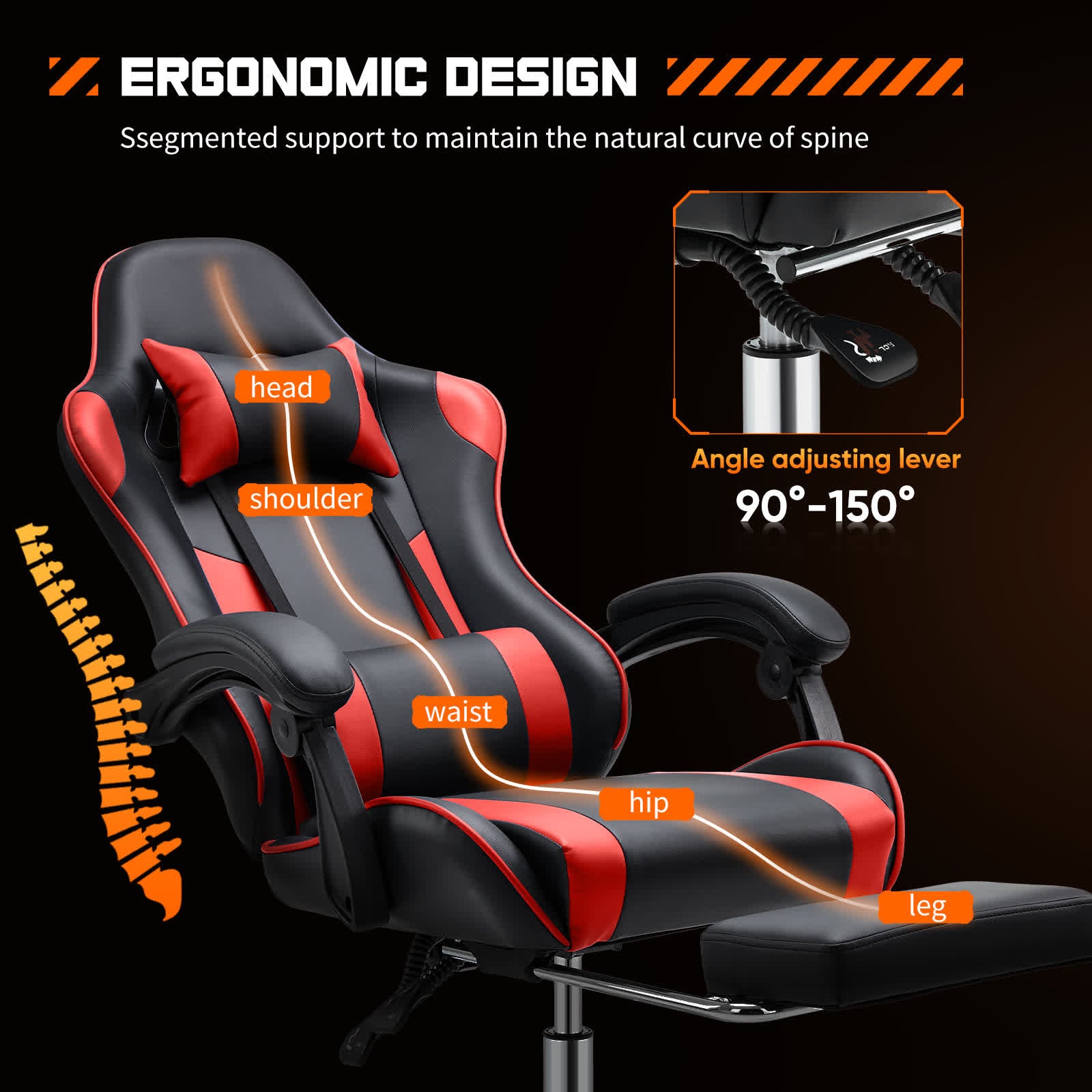 Swivel Ergonomic PU Leather Recliner - image 3