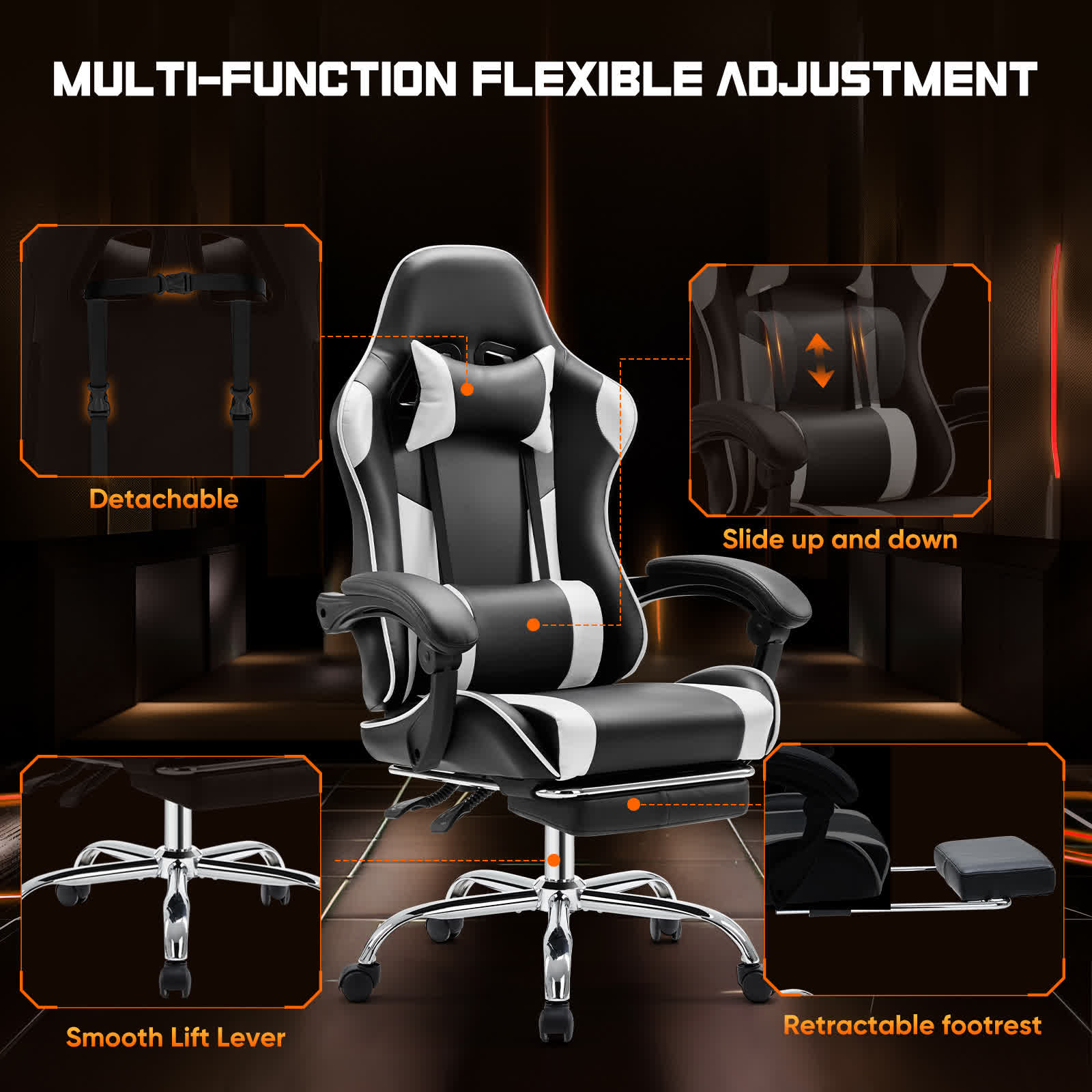 Swivel Ergonomic PU Leather Recliner - image 9
