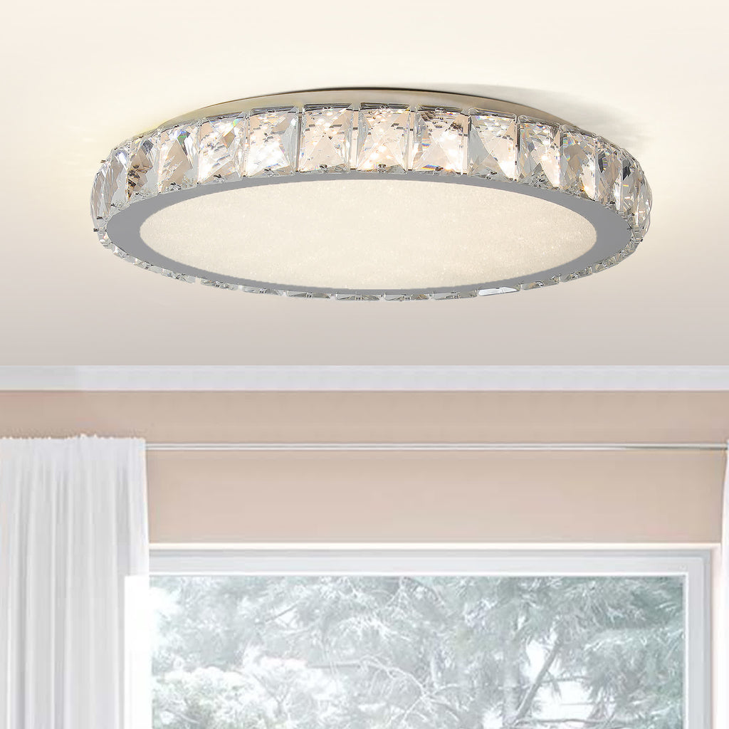 Modern Dimmable Crystal LED - Chrome - 19.7 Inch - image 0