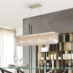 Modern Rectangle Raindrop Crystal Chandelier(No Bulb) - image 10