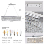 Modern Rectangle Raindrop Crystal Chandelier(No Bulb) - image 6