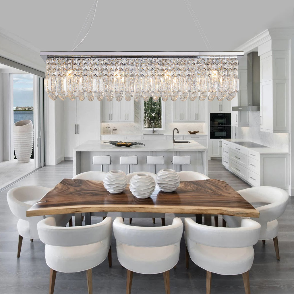 Modern Rectangle Raindrop Crystal Chandelier(No Bulb) - image 4