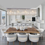 Modern Rectangle Raindrop Crystal Chandelier(No Bulb) - image 4