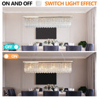 Modern Rectangle Raindrop Crystal Chandelier(No Bulb) - image 17