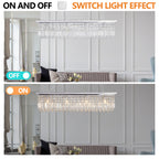 Modern Rectangle Raindrop Crystal Chandelier(No Bulb) - image 7