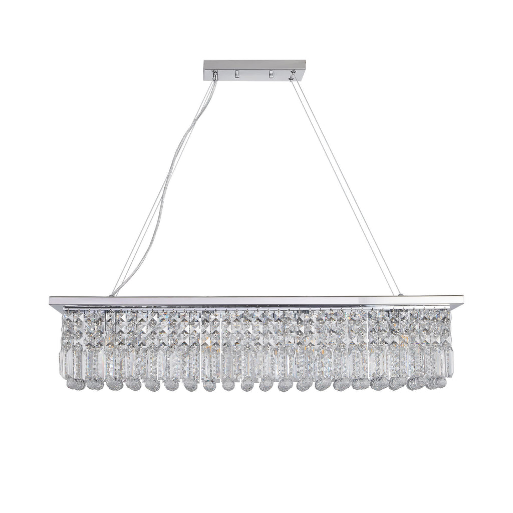Modern Rectangle Raindrop Crystal Chandelier(No Bulb)