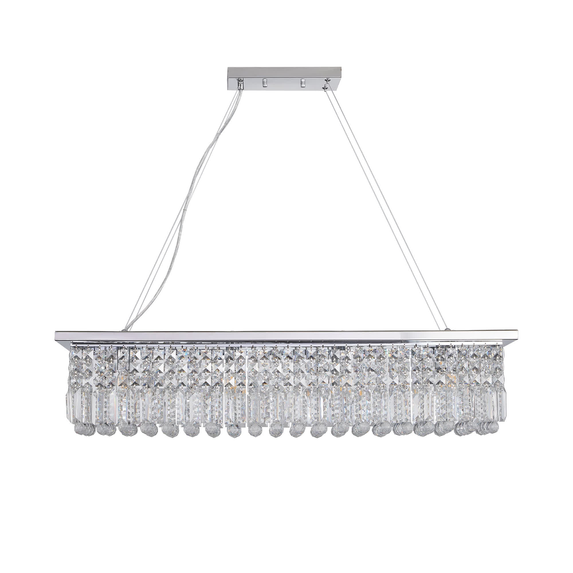 Modern Rectangle Raindrop Crystal Chandelier(No Bulb)