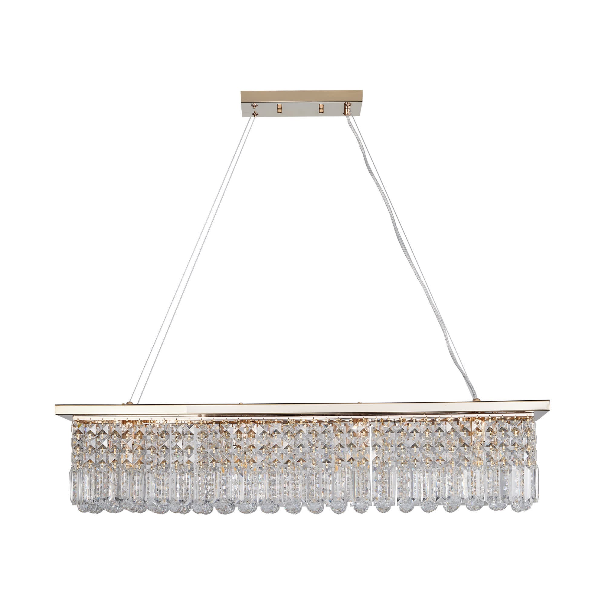 Modern Rectangle Raindrop Crystal Chandelier(No Bulb)