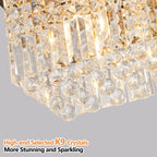 Modern Rectangle Raindrop Crystal Chandelier(No Bulb) - image 14