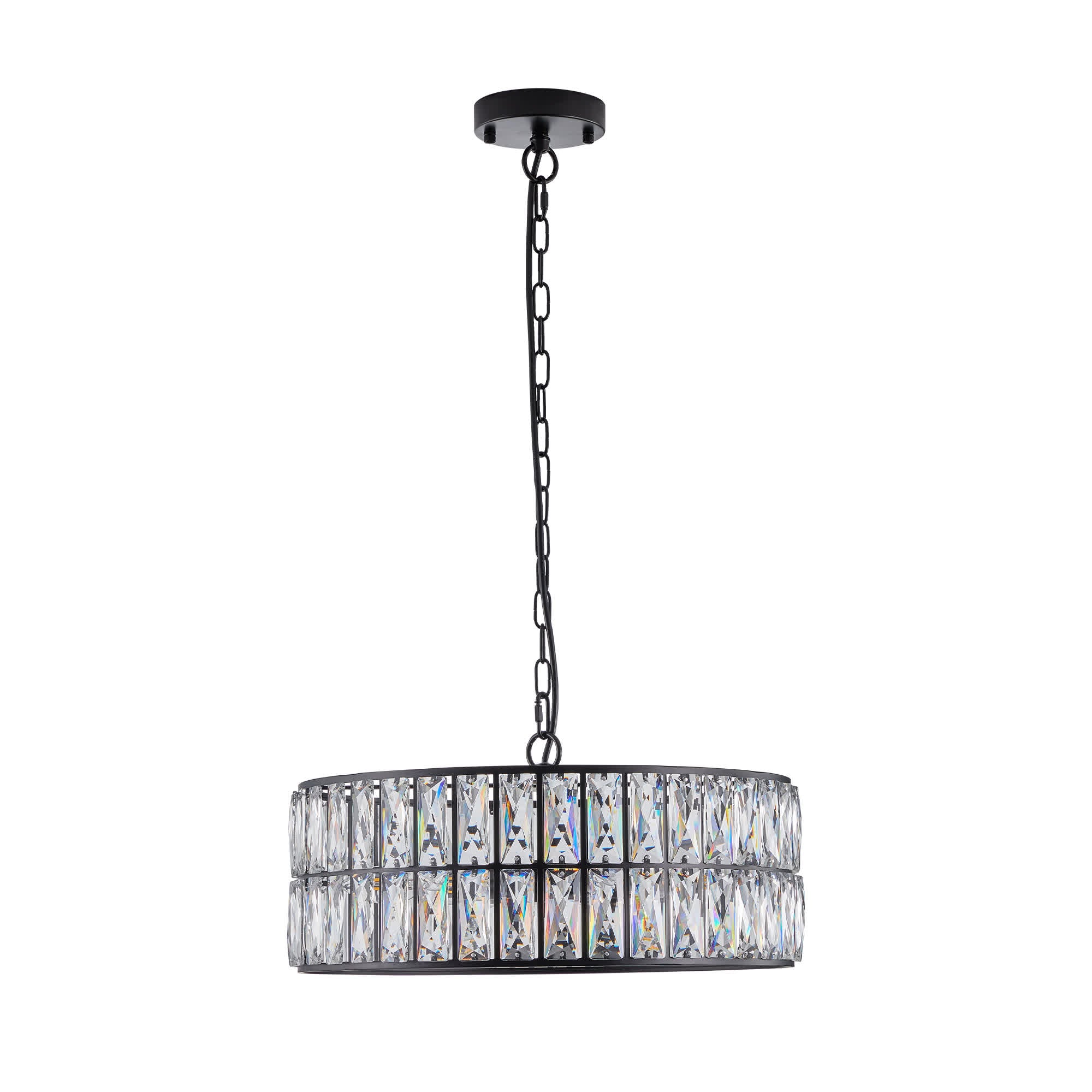 Modern Crystal Drum Chandelier(No Bulb)