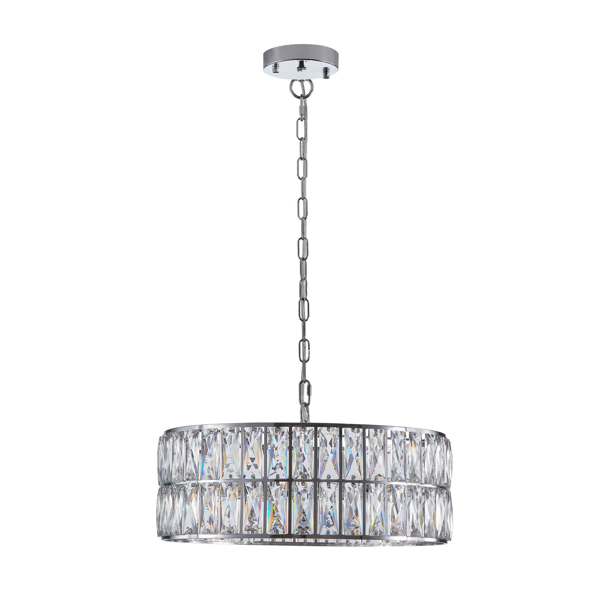 Modern Crystal Drum Chandelier(No Bulb)