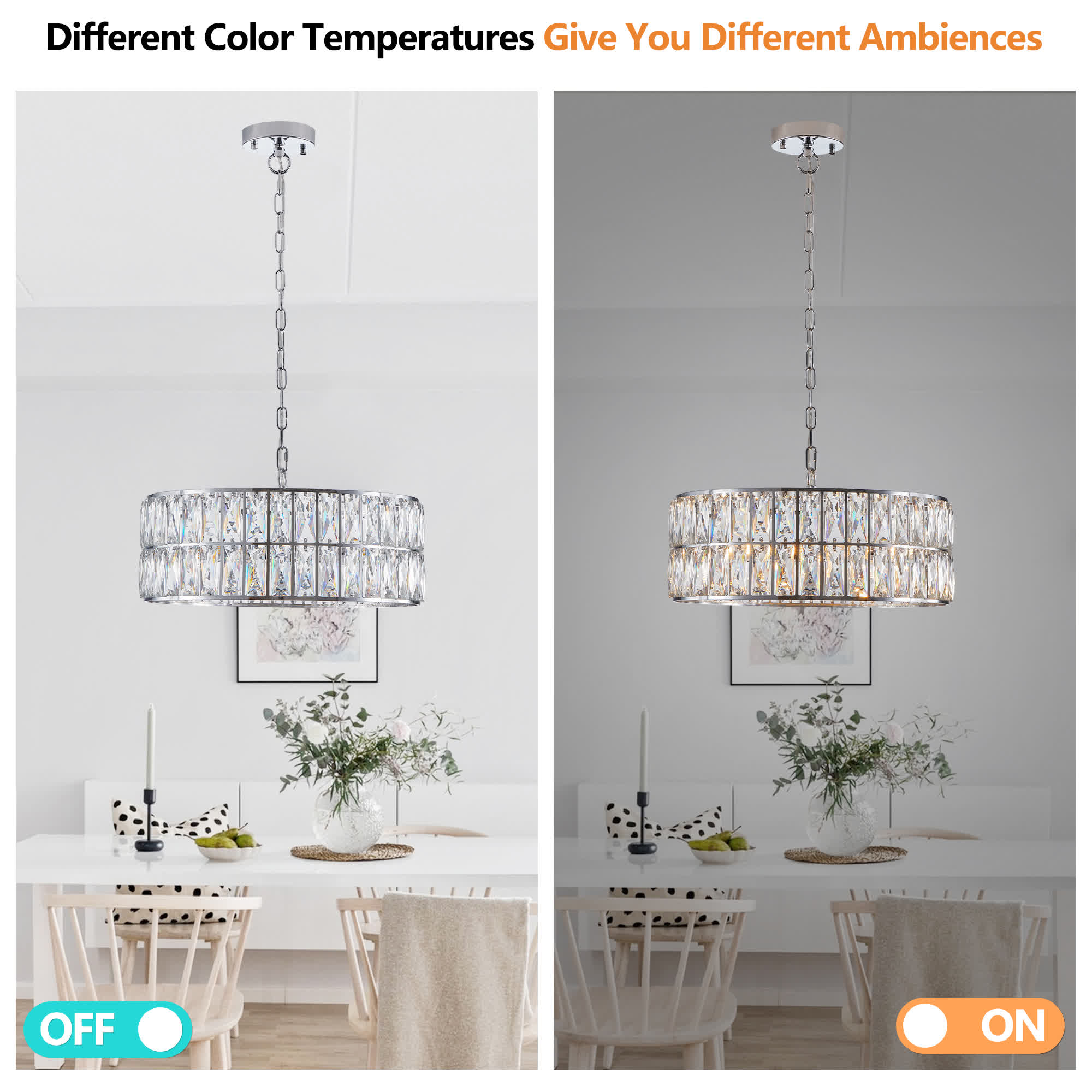 Modern Crystal Drum Chandelier(No Bulb) - image 16