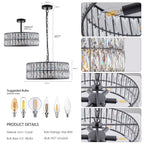 Modern Crystal Drum Chandelier(No Bulb) - image 7