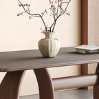 Mid-century Trapezoidal Solid Wood Base Dining Table - image 3
