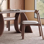 Mid-century Trapezoidal Solid Wood Base Dining Table - image 5
