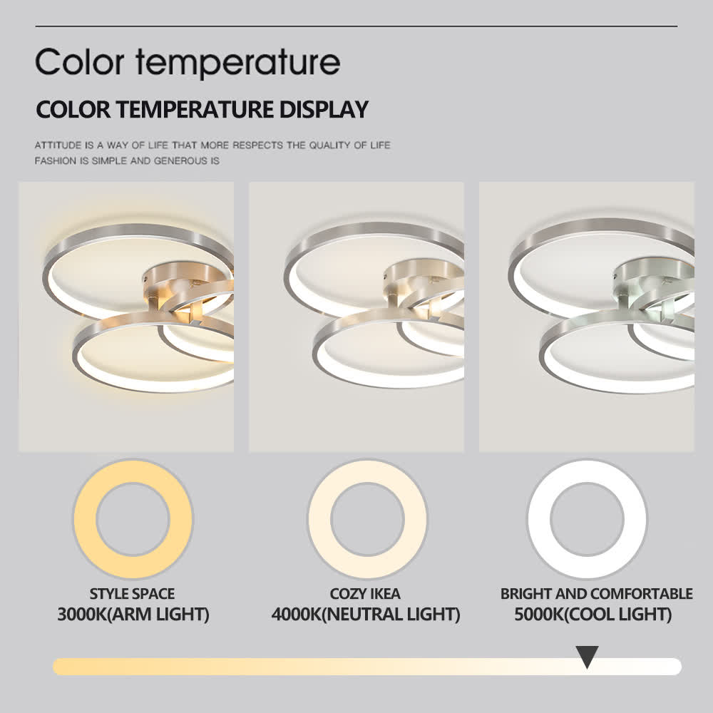 Modern LED 3-Ring Ceiling Light