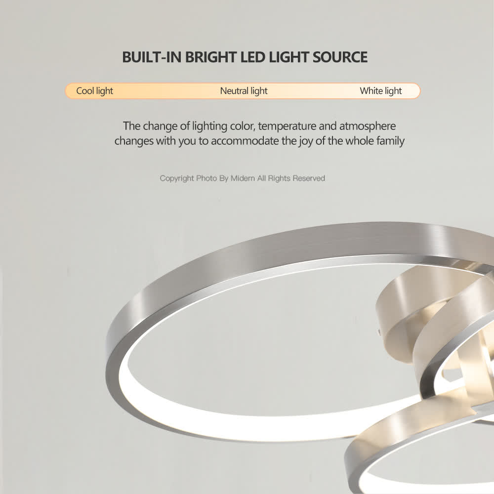 Modern LED 3-Ring Ceiling Light - image 12
