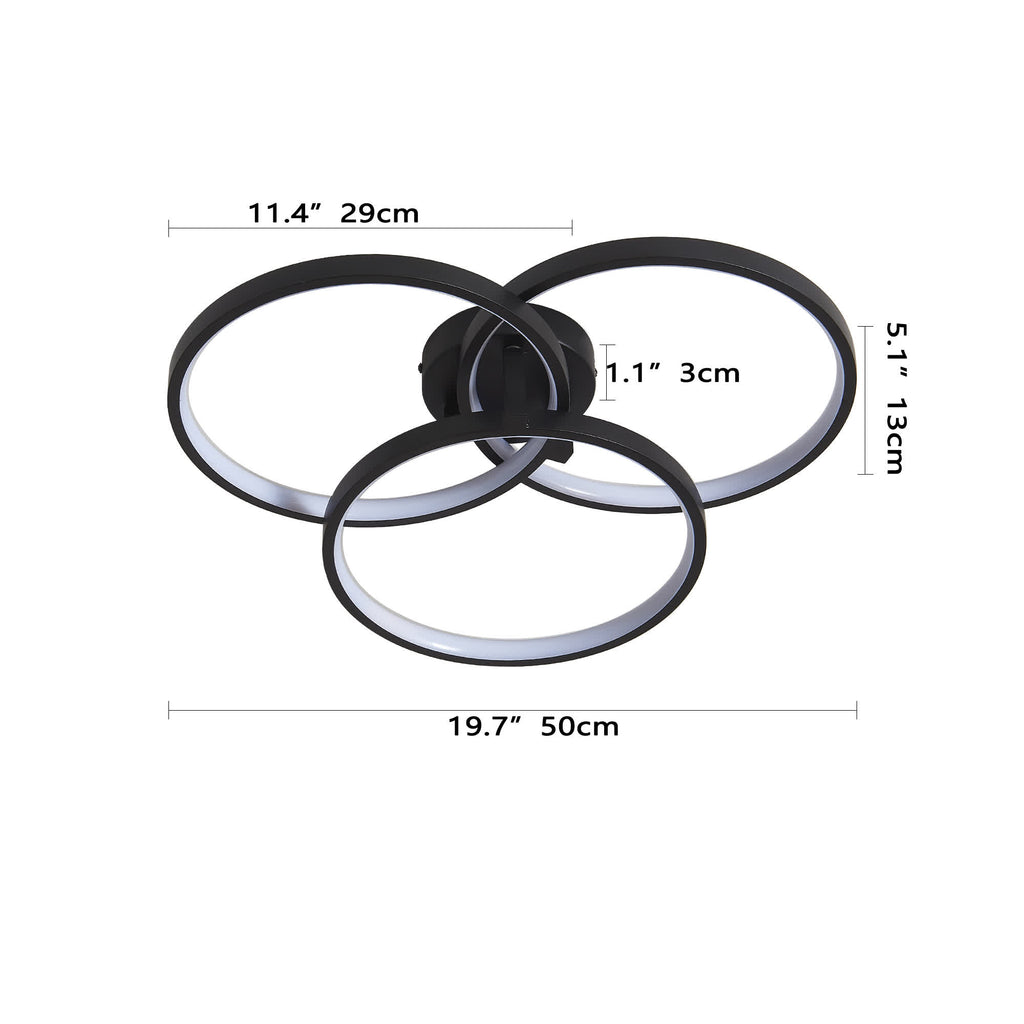 Modern LED 3-Ring Ceiling Light