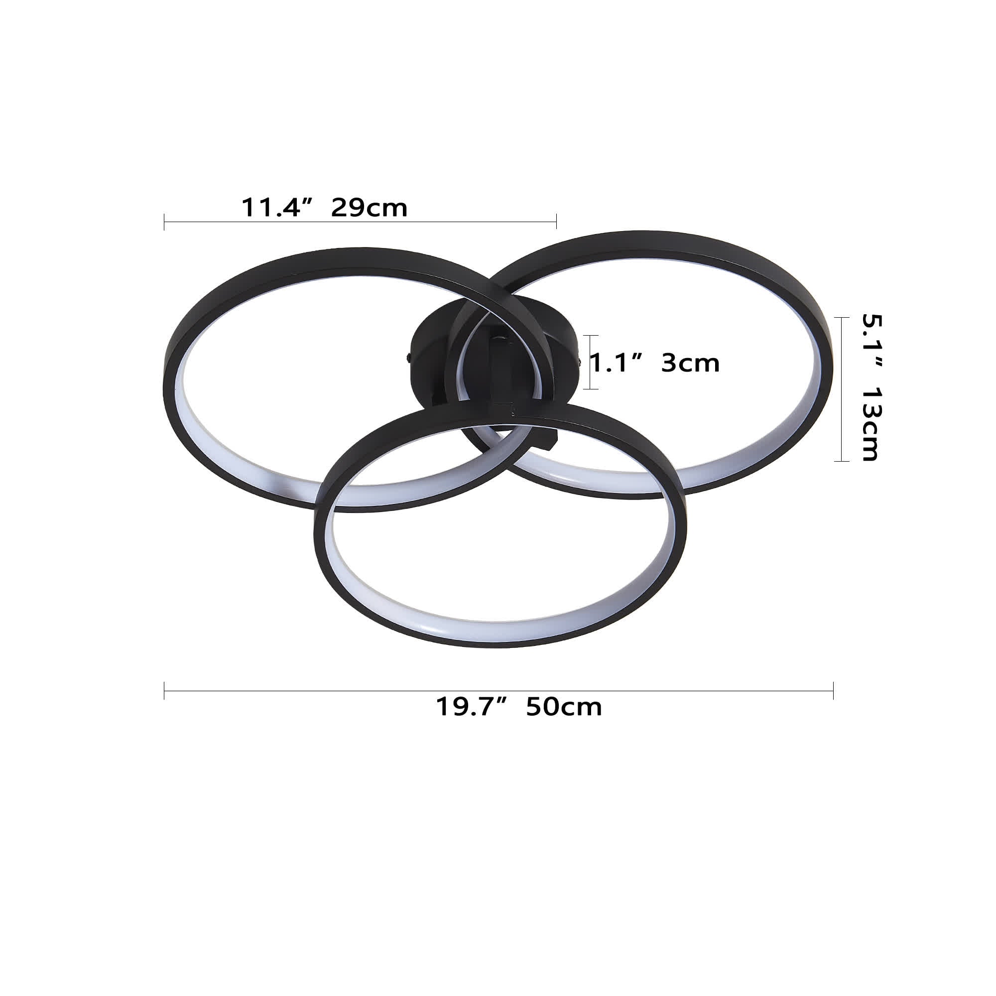 Modern LED 3-Ring Ceiling Light