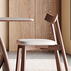 Mid-century Trapezoidal Solid Wood Base Dining Table Set - image 8