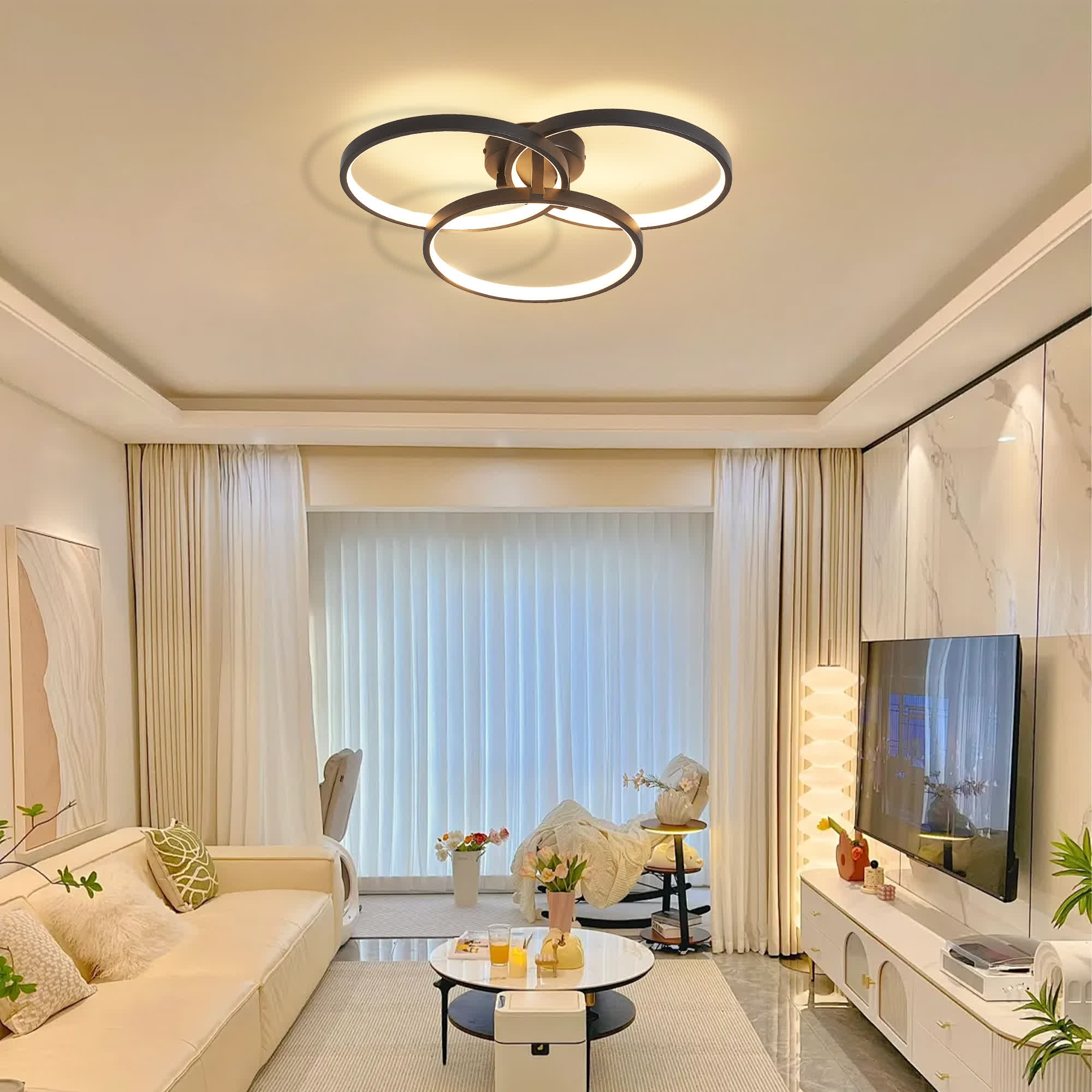 Modern LED 3-Ring Ceiling Light - image 4