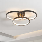 Modern LED 3-Ring Ceiling Light - Black - 20 Inch - image 0