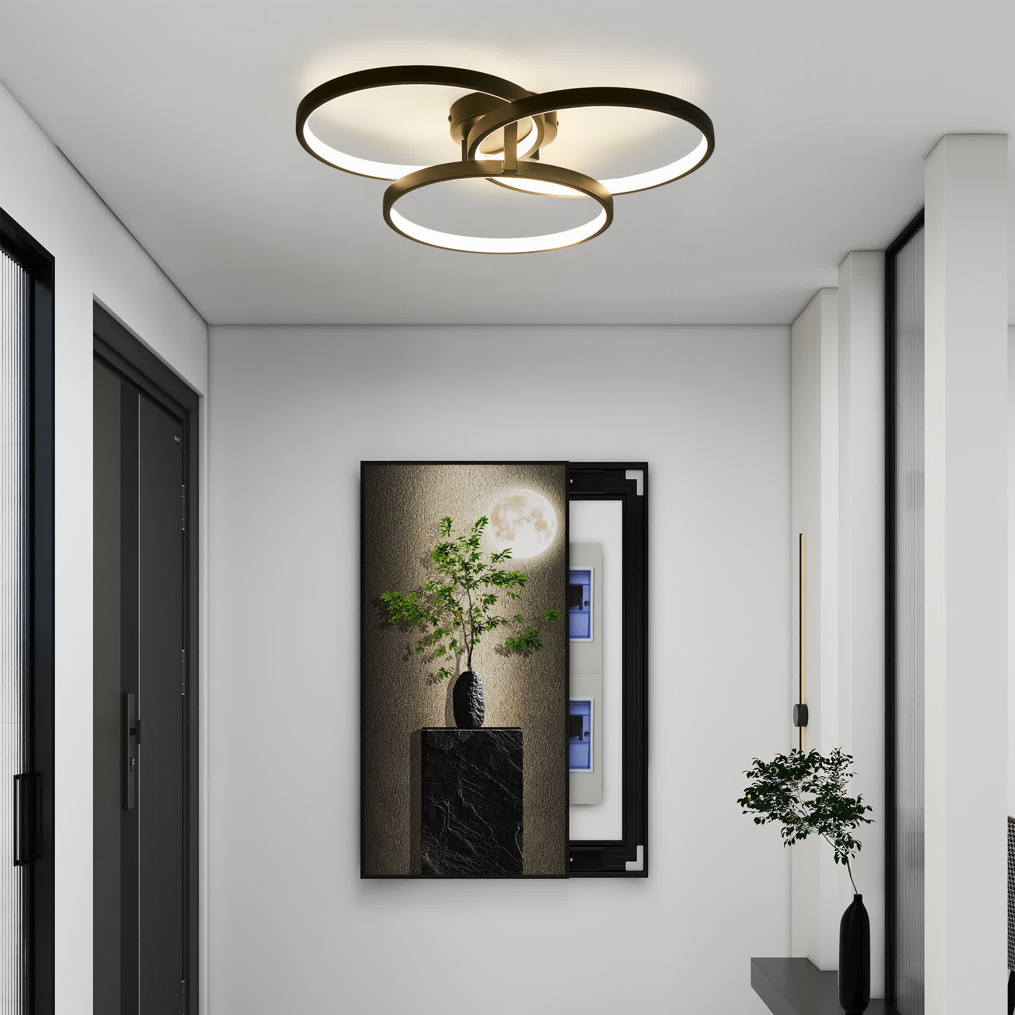 Modern LED 3-Ring Ceiling Light