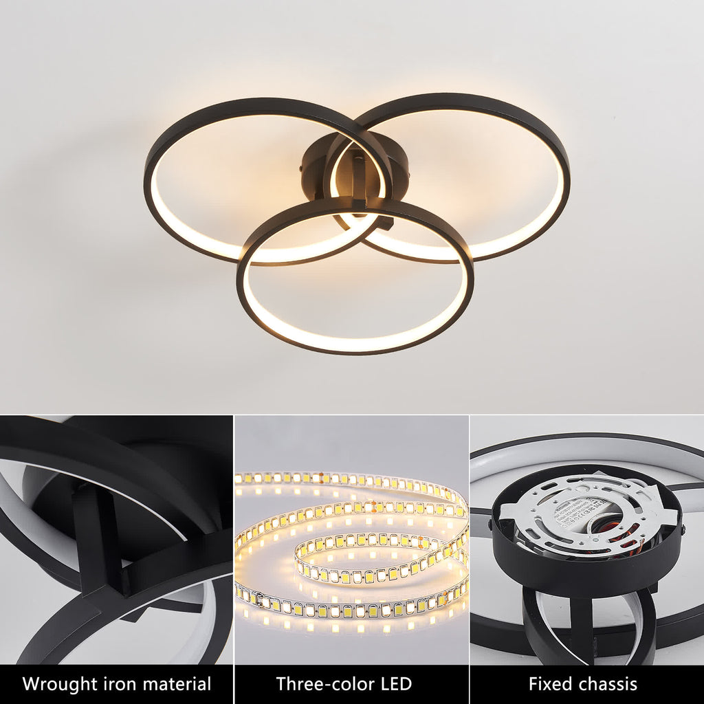 Modern LED 3-Ring Ceiling Light - image 5