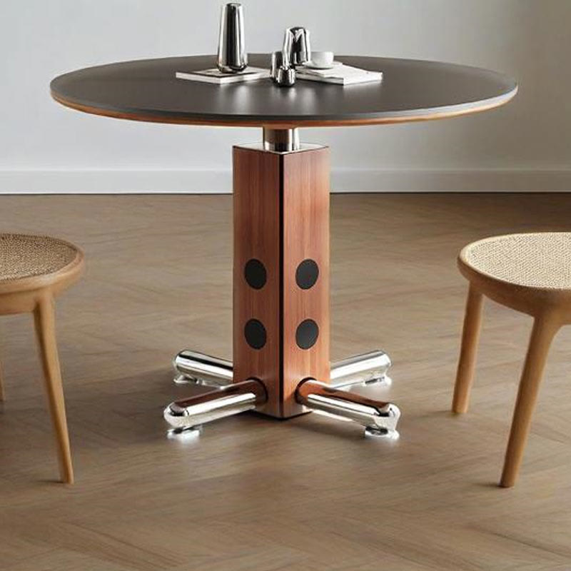 Walnut-colored Rectangular Solid Wood Base Dining Table