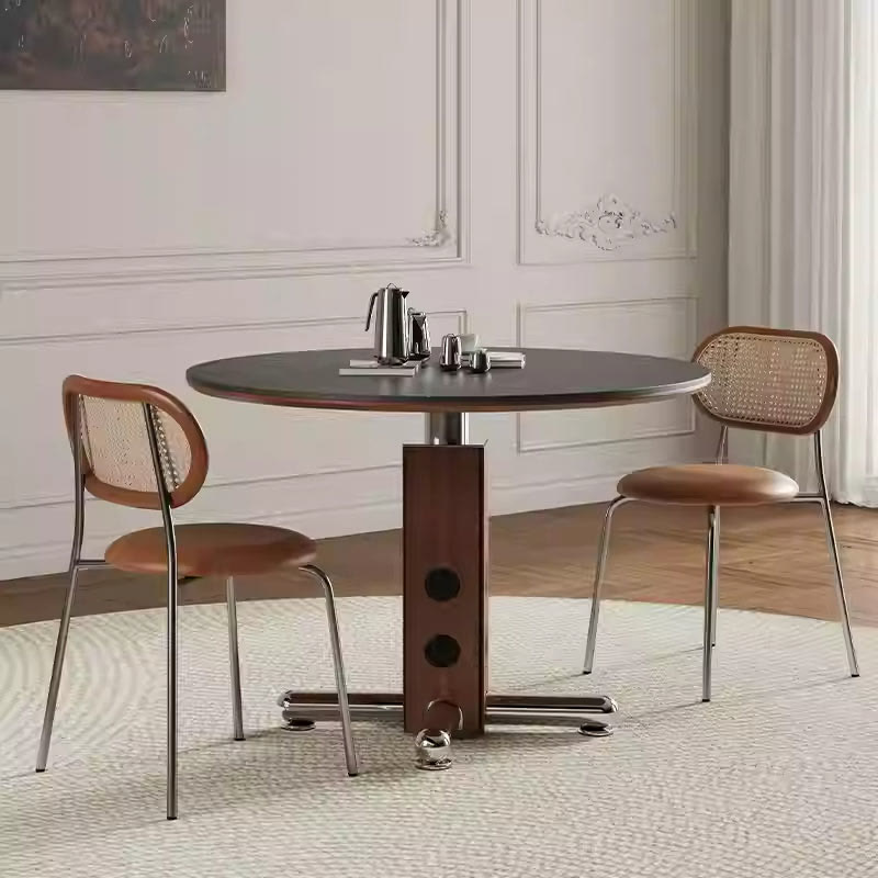 Walnut-colored Rectangular Solid Wood Base Dining Table - image 5