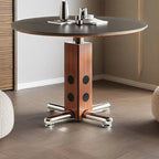 Walnut-colored Rectangular Solid Wood Base Dining Table - W43.31" x D43.31" x H29.53" - image 0