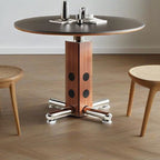 Walnut-colored Rectangular Solid Wood Base Dining Table - image 2