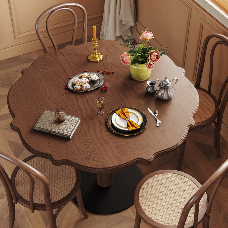 Lotus-edge Solid Wood Dining Table