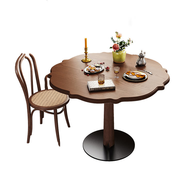 Lotus-edge Solid Wood Dining Table Set